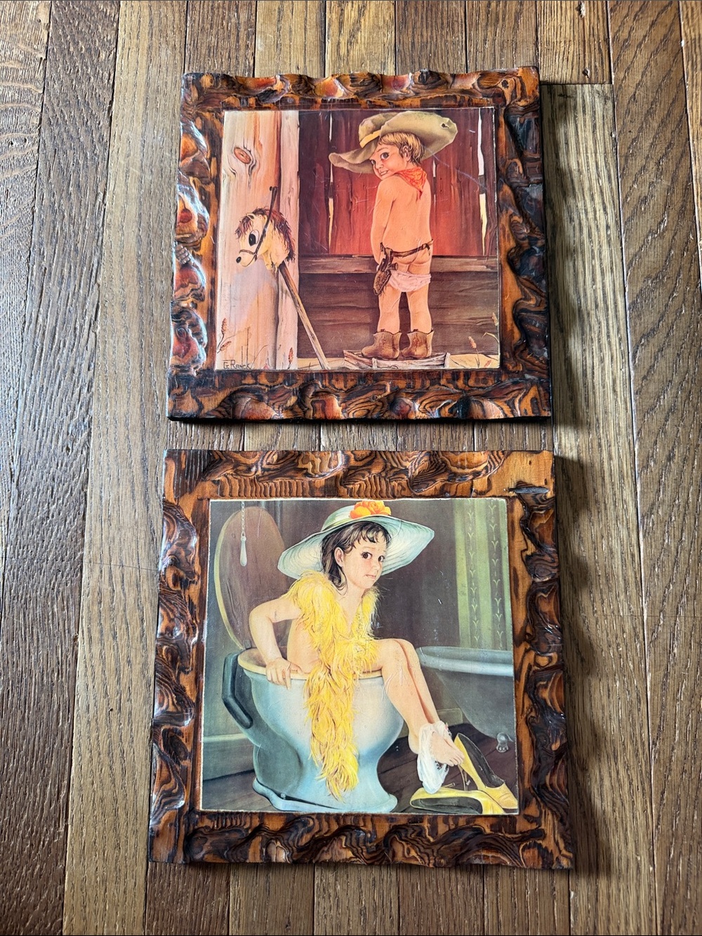 Vintage Prints Titled "Time Out" and “Between Roundups” artist Gloria Ranck